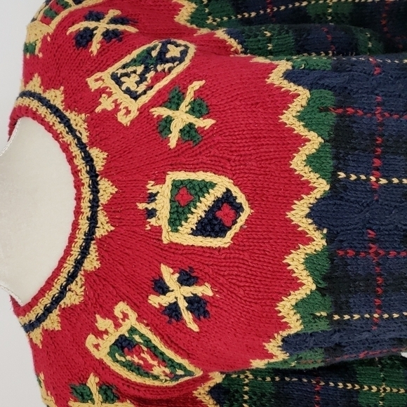 VINTAGE 80s Ashley Hand Knitted Ramie/ Cotton Winter Christmas Sweater EUC - Picture 4 of 12